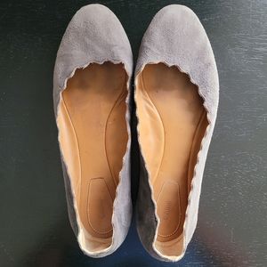 Chloe - Lauren scalloped suede flats size 38/7.5us